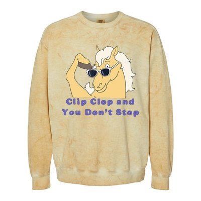 Clip-Clop And You Don't Stop Horse funny Colorblast Crewneck Sweatshirt