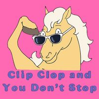 Clip-Clop And You Don't Stop Horse funny Stripe Pom Pom Beanie