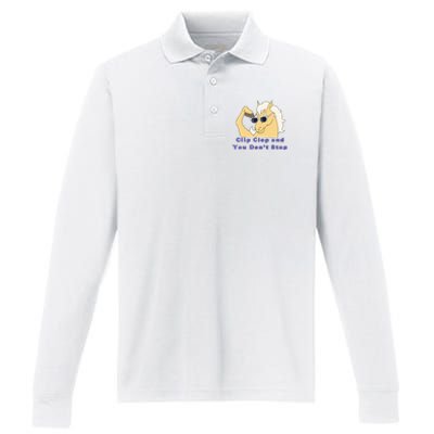 Clip-Clop And You Don't Stop Horse funny Performance Long Sleeve Polo