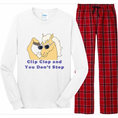 Clip-Clop And You Don't Stop Horse funny Long Sleeve Pajama Set