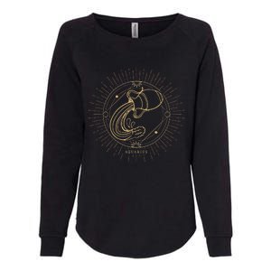 Celestial Aquarius Zodiac Sign November December Birthday Womens California Wash Sweatshirt