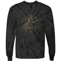 Celestial Aquarius Zodiac Sign November December Birthday Tie-Dye Long Sleeve Shirt