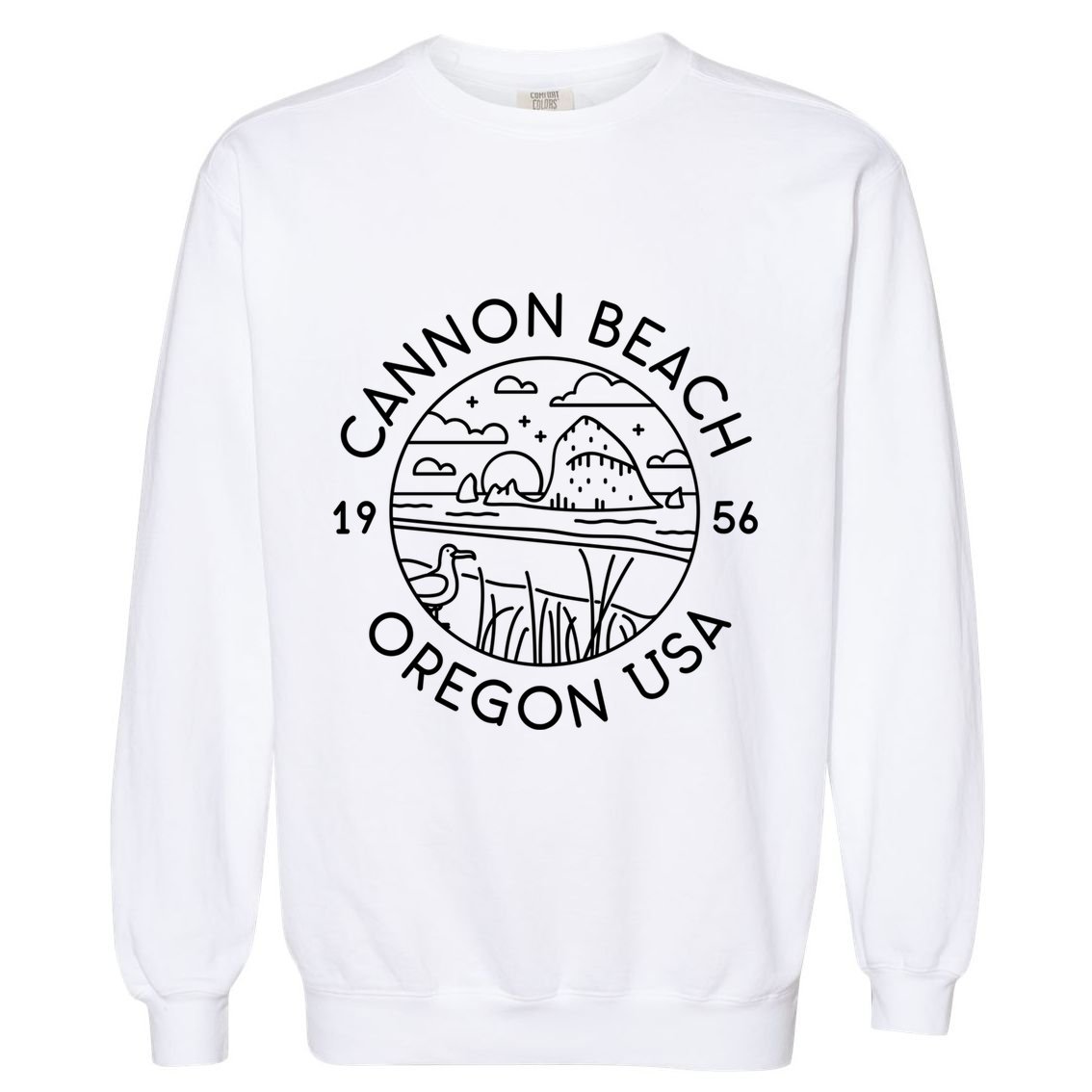 Cannon Beach 1956 Oregon Clatsop Gift Garment-Dyed Sweatshirt