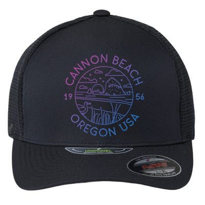 Cannon Beach 1956 Oregon Clatsop Gift Flexfit Unipanel Trucker Cap