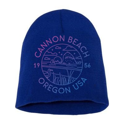 Cannon Beach 1956 Oregon Clatsop Gift Short Acrylic Beanie