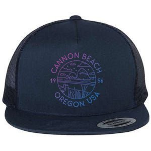 Cannon Beach 1956 Oregon Clatsop Gift Flat Bill Trucker Hat