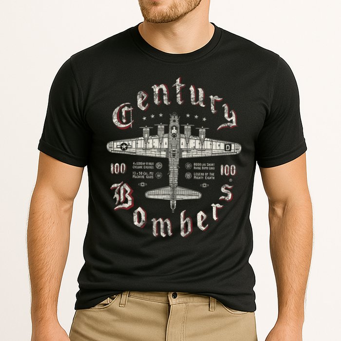 Century Bombers 100th Bomb Group B 17 Cooling Performance Crew T-Shirt
