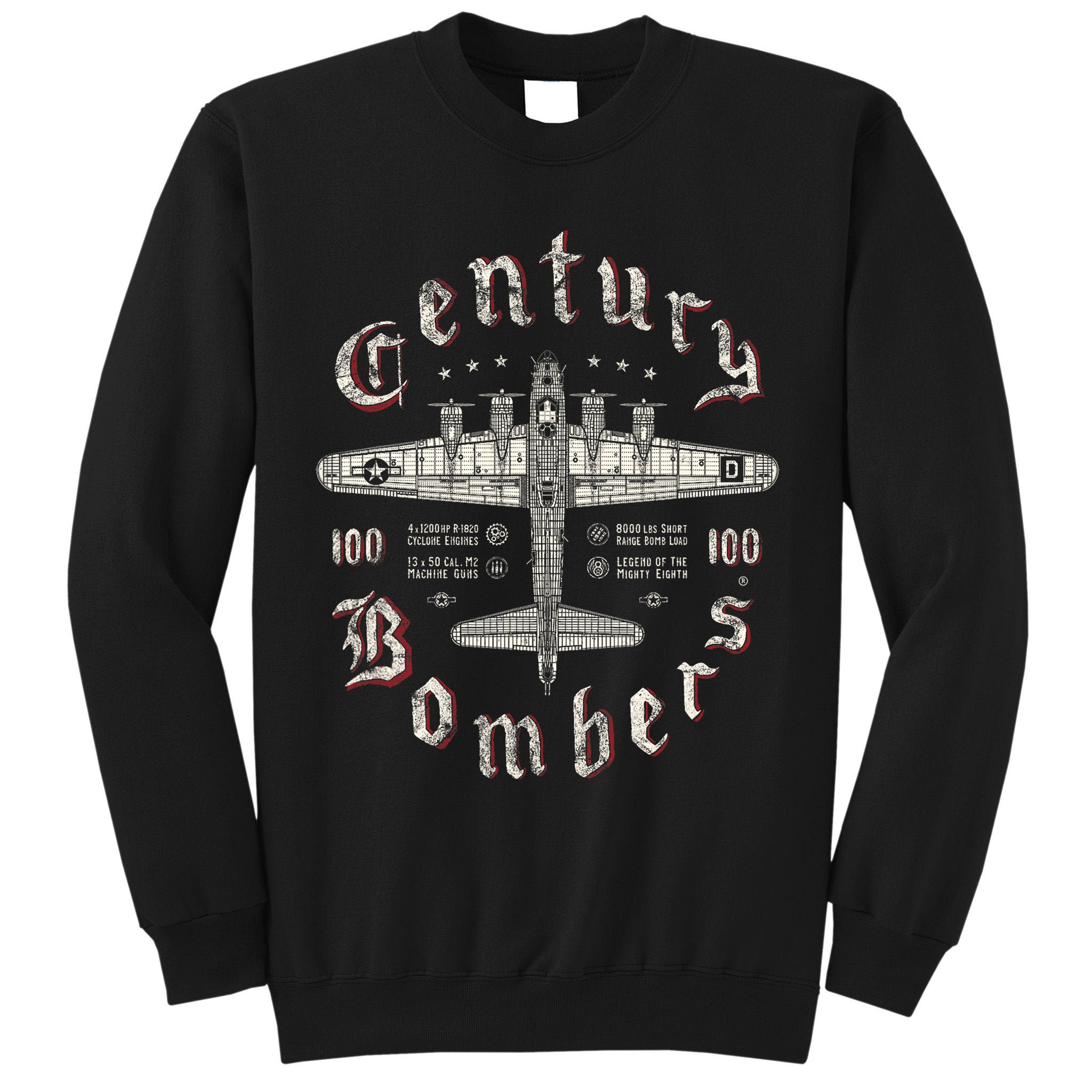 Century Bombers 100th Bomb Group B 17 Tall Sweatshirt