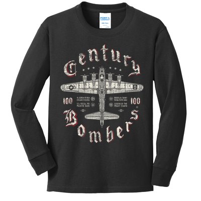 Century Bombers 100th Bomb Group B 17 Kids Long Sleeve Shirt