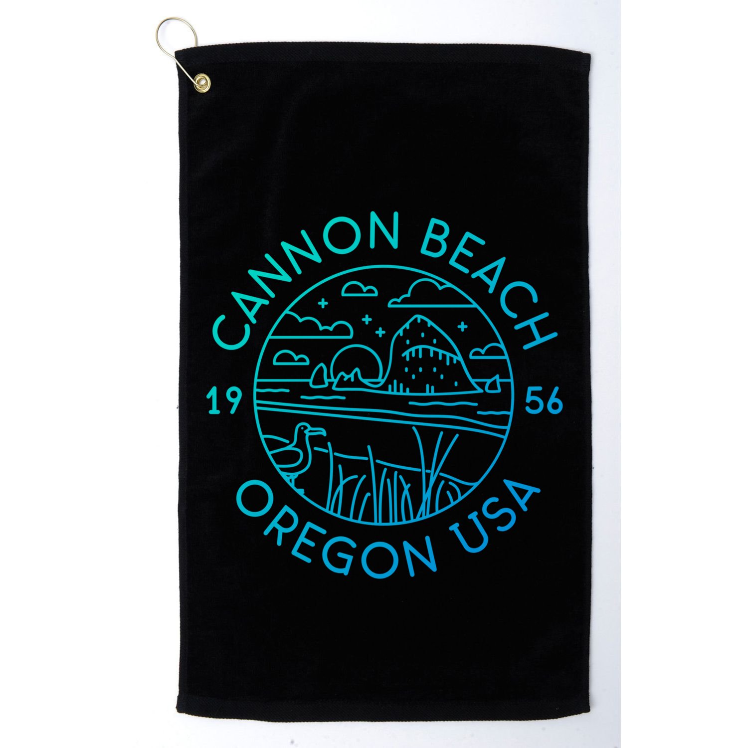 Cannon Beach 1956 Oregon Clatsop Gift Golf Towel