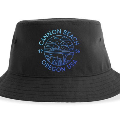 Cannon Beach 1956 Oregon Clatsop Gift Sustainable Bucket Hat