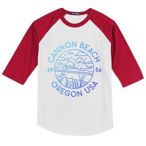 Cannon Beach 1956 Oregon Clatsop Gift Kids Colorblock Raglan Jersey