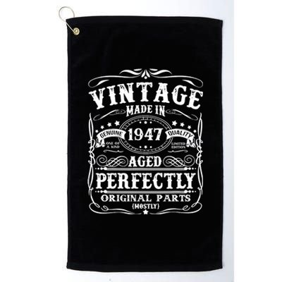 Classic Birthday 1947 Gift 75th Birthday Platinum Collection Golf Towel