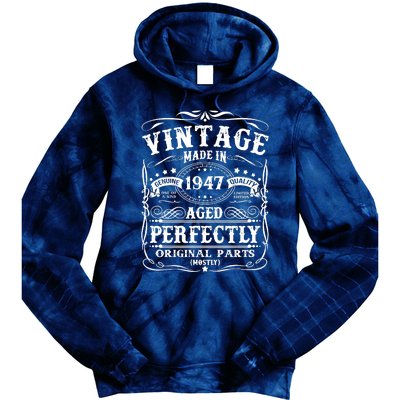 Classic Birthday 1947 Gift 75th Birthday Tie Dye Hoodie