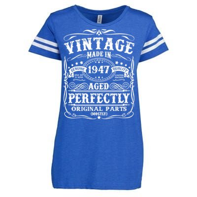 Classic Birthday 1947 Gift 75th Birthday Enza Ladies Jersey Football T-Shirt