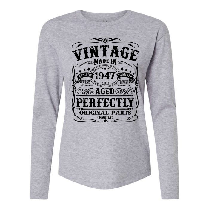 Classic Birthday 1947 Gift 75th Birthday Womens Cotton Relaxed Long Sleeve T-Shirt