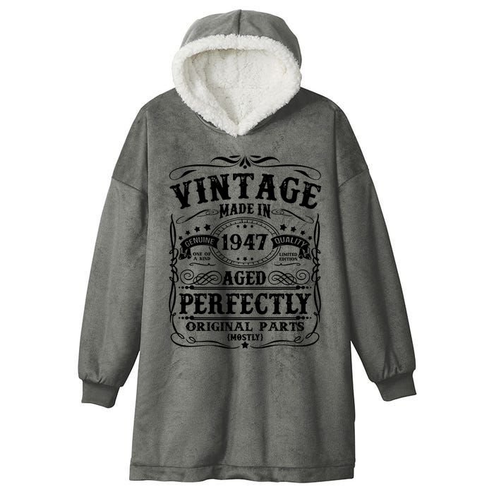 Classic Birthday 1947 Gift 75th Birthday Hooded Wearable Blanket