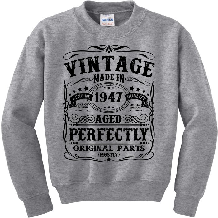 Classic Birthday 1947 Gift 75th Birthday Kids Sweatshirt