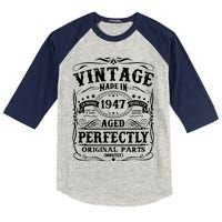 Classic Birthday 1947 Gift 75th Birthday Kids Colorblock Raglan Jersey