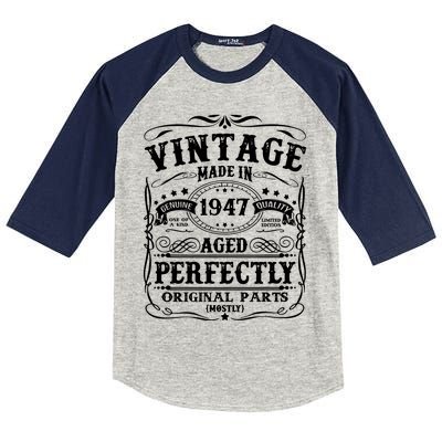 Classic Birthday 1947 Gift 75th Birthday Kids Colorblock Raglan Jersey