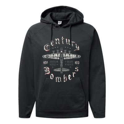 Century Bombers 100th Bomb Group B17 Performance Fleece Hoodie