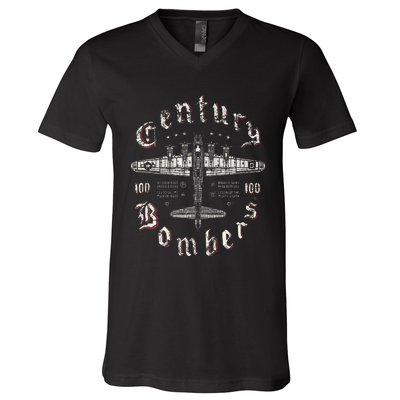 Century Bombers 100th Bomb Group B17 V-Neck T-Shirt