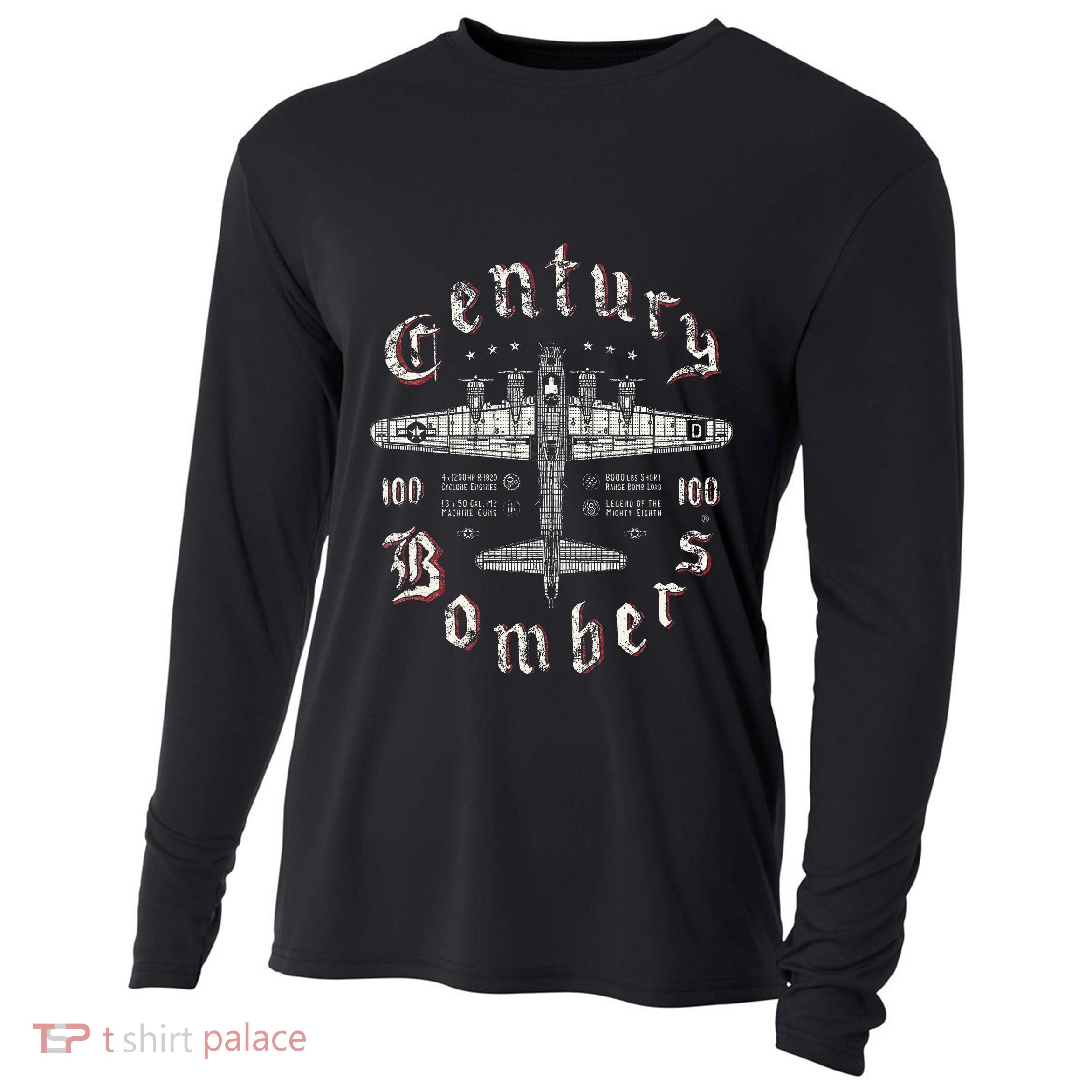 Century Bombers 100th Bomb Group B17 Cooling Performance Long Sleeve Crew