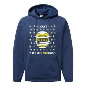 Can't Believe 100 Days Of School Teachers Boys Girls Gift Performance Fleece Hoodie