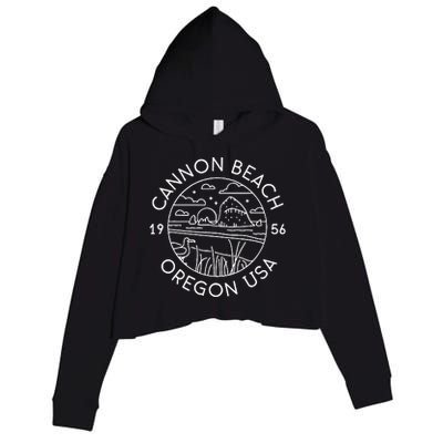 Cannon Beach 1956 Oregon Clatsop Crop Fleece Hoodie