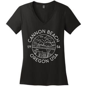 Cannon Beach 1956 Oregon Clatsop Women's V-Neck T-Shirt