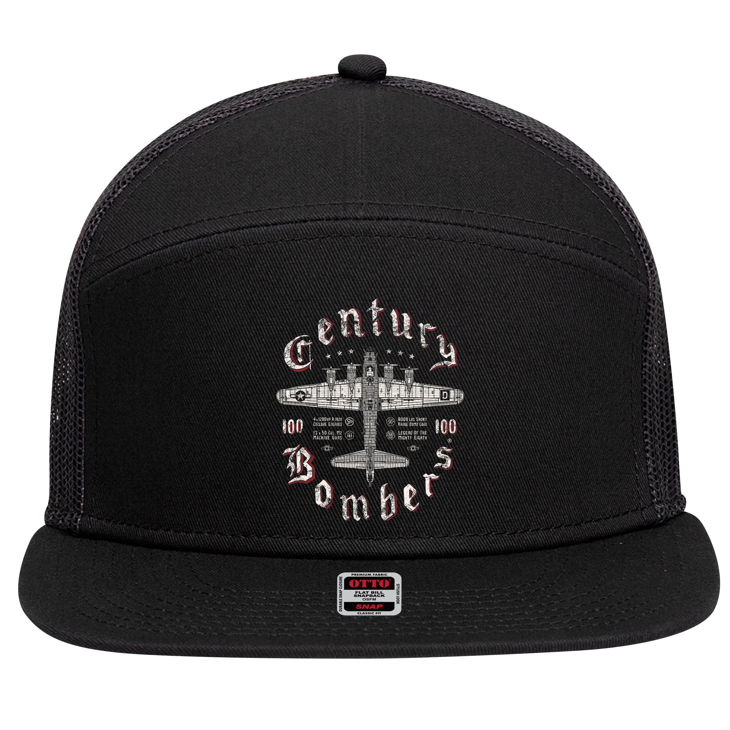 Century Bombers 100th Bomb Group B 17 7 Panel Mesh Trucker Snapback Hat