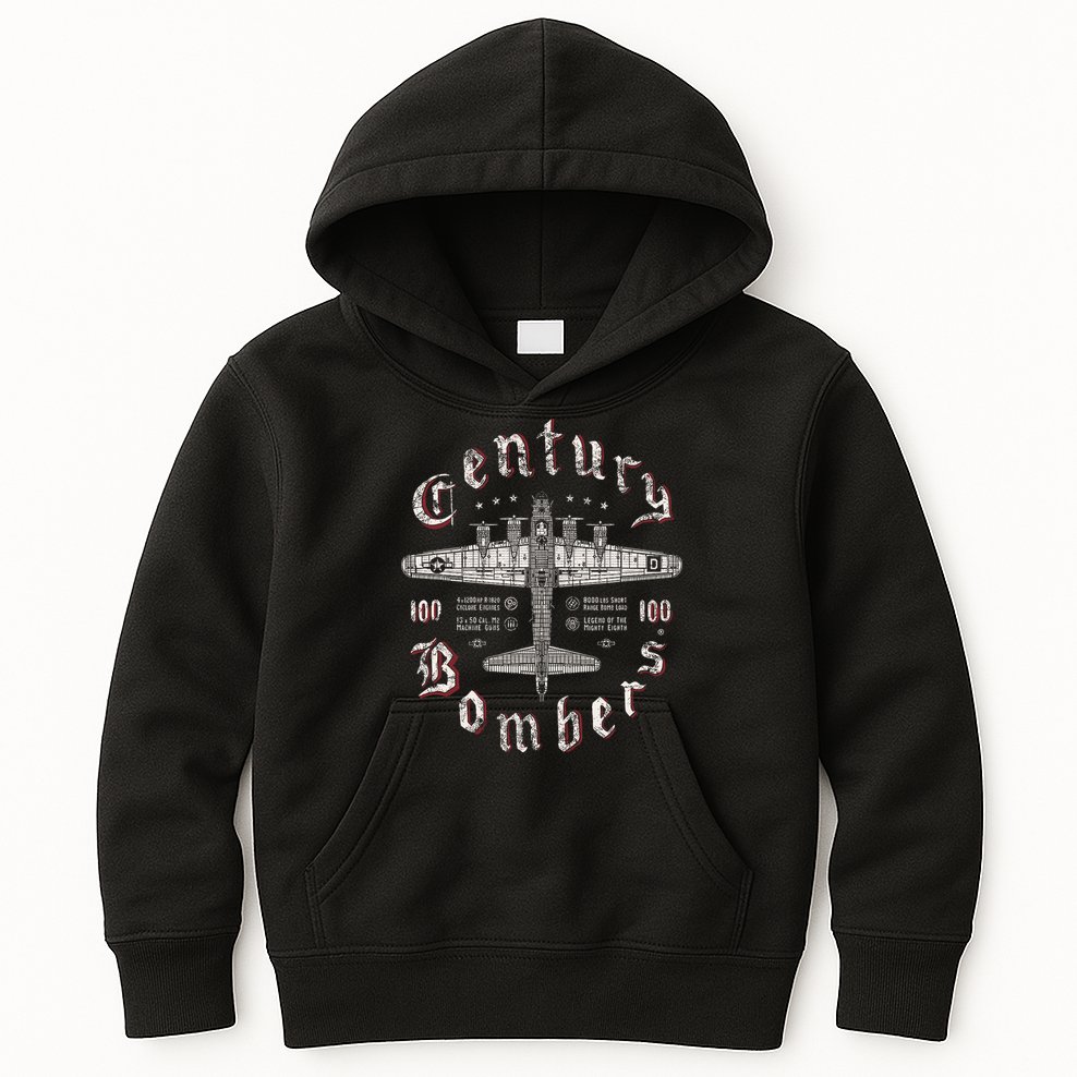 Century Bombers 100th Bomb Group B 17 Kids Hoodie