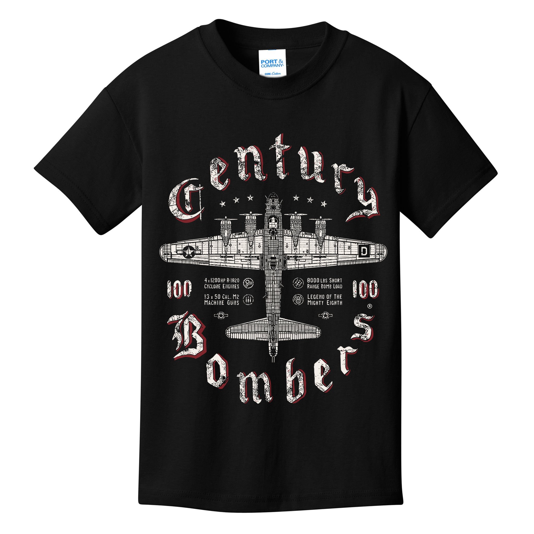 Century Bombers 100th Bomb Group B 17 Kids T-Shirt