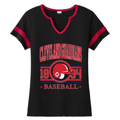 Cleveland Baseball 1894 Team Supporter Ladies Halftime Notch Neck Tee