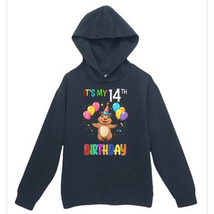 Capybara Birthday 14 Birthday Party 14th Birthday Urban Pullover Hoodie