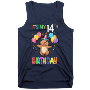 Capybara Birthday 14 Birthday Party 14th Birthday Tank Top