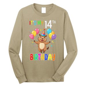 Capybara Birthday 14 Birthday Party 14th Birthday Long Sleeve Shirt