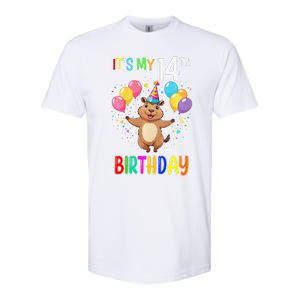 Capybara Birthday 14 Birthday Party 14th Birthday Softstyle CVC T-Shirt