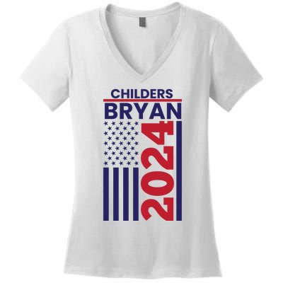 Childers Bryan 2024 Women's V-Neck T-Shirt