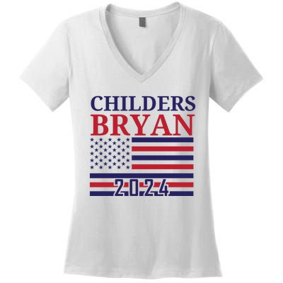 Childers Bryan 2024 Women's V-Neck T-Shirt