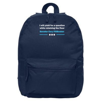 Cory Booker 25 Hours 4 Minutes Senator Cỏy Filibooker 16 in Basic Backpack