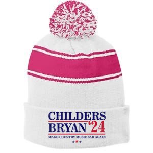 Childers Bryan 2024 Election Make Country Great Again Stripe Pom Pom Beanie