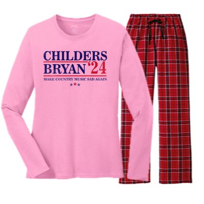 Childers Bryan 2024 Election Make Country Great Again Women's Long Sleeve Flannel Pajama Set 