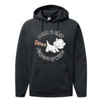 Cat Born 2 Shit Forced 2 Wipe Cute Cat Cat Lover Funny Heart Poop Performance Fleece Hoodie