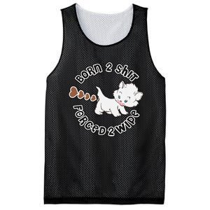 Cat Born 2 Shit Forced 2 Wipe Cute Cat Cat Lover Funny Heart Poop Mesh Reversible Basketball Jersey Tank