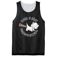 Cat Born 2 Shit Forced 2 Wipe Cute Cat Cat Lover Funny Heart Poop Mesh Reversible Basketball Jersey Tank