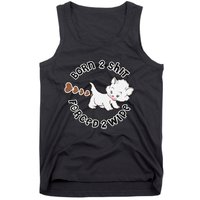 Cat Born 2 Shit Forced 2 Wipe Cute Cat Cat Lover Funny Heart Poop Tank Top