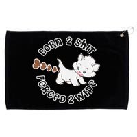 Cat Born 2 Shit Forced 2 Wipe Cute Cat Cat Lover Funny Heart Poop Grommeted Golf Towel