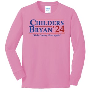 Childers Bryan 2024 Election Make Country Great Again Kids Long Sleeve Shirt