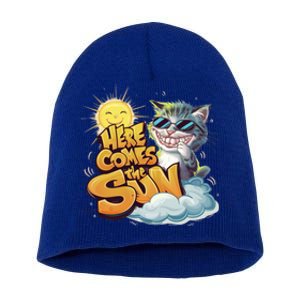 California Beach 2024 Vacation Weekend Summer Here Comes Sun Gift Short Acrylic Beanie